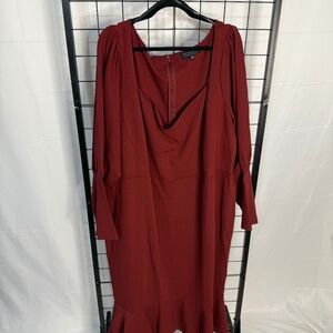 Eloquii Size 28 Deep Red Dress